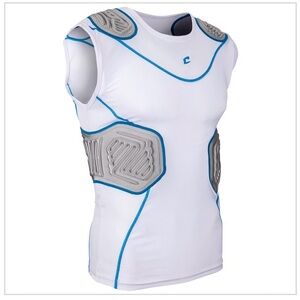Champro Bull Rush Compression Shirt-WHITE BODY, GREY INSET, YOUTH-L